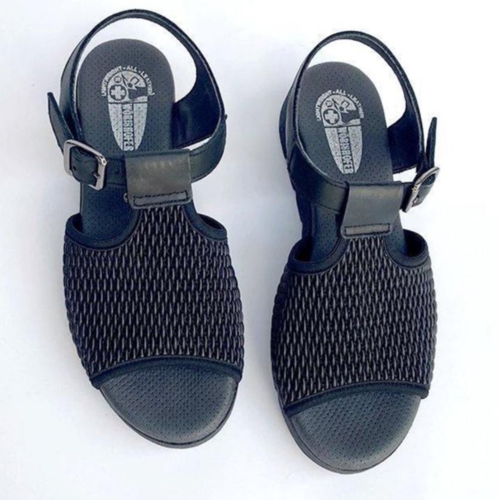 Worishofer Toledo Black Comfortable Sandals, Size 10